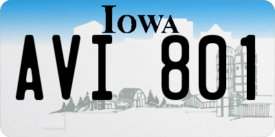 IA license plate AVI801