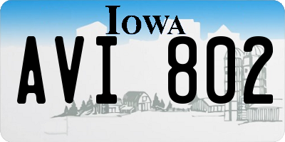 IA license plate AVI802
