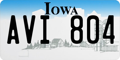 IA license plate AVI804