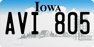 IA license plate AVI805