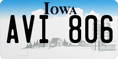 IA license plate AVI806