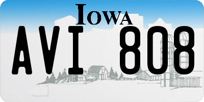 IA license plate AVI808