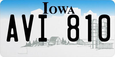 IA license plate AVI810