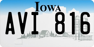 IA license plate AVI816