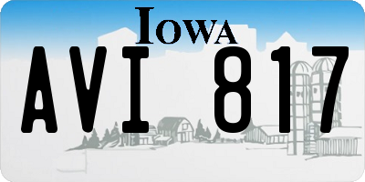 IA license plate AVI817