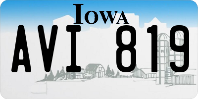 IA license plate AVI819