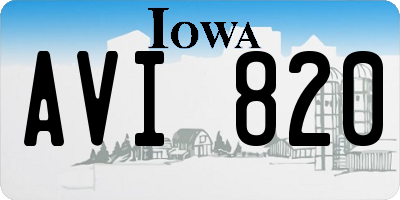IA license plate AVI820