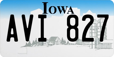 IA license plate AVI827