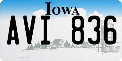 IA license plate AVI836