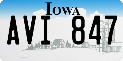 IA license plate AVI847