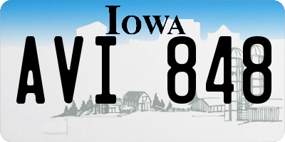 IA license plate AVI848