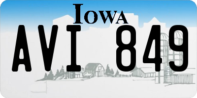 IA license plate AVI849