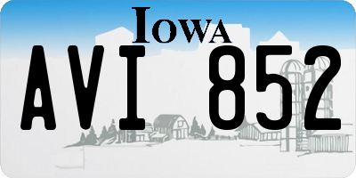 IA license plate AVI852