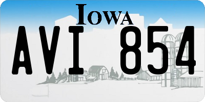 IA license plate AVI854