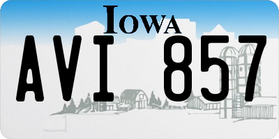 IA license plate AVI857