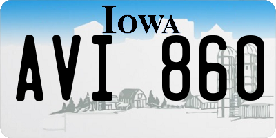 IA license plate AVI860