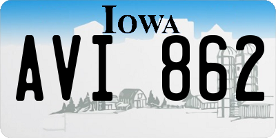 IA license plate AVI862