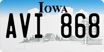 IA license plate AVI868