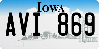 IA license plate AVI869