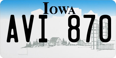 IA license plate AVI870