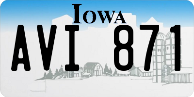 IA license plate AVI871