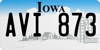 IA license plate AVI873