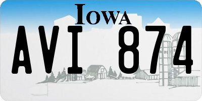 IA license plate AVI874