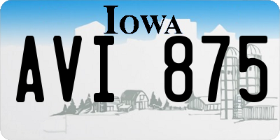 IA license plate AVI875