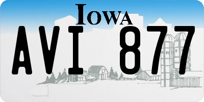 IA license plate AVI877