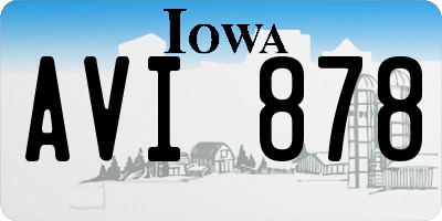 IA license plate AVI878