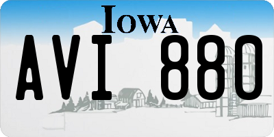 IA license plate AVI880