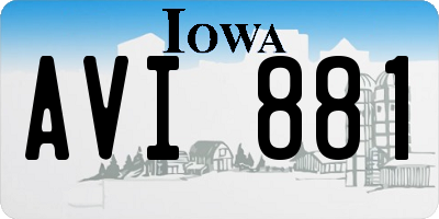 IA license plate AVI881