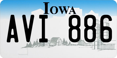IA license plate AVI886