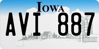 IA license plate AVI887