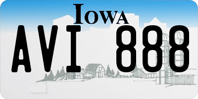 IA license plate AVI888
