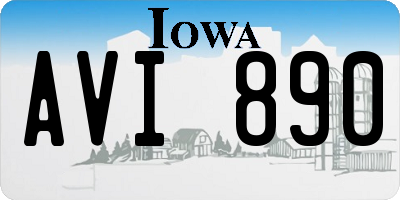 IA license plate AVI890