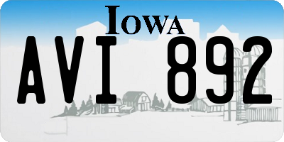 IA license plate AVI892