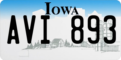 IA license plate AVI893