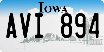 IA license plate AVI894