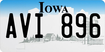 IA license plate AVI896