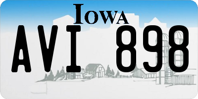 IA license plate AVI898