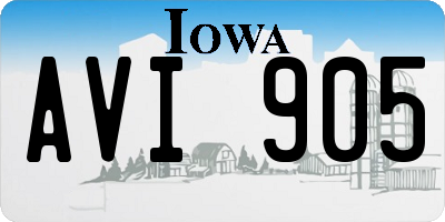 IA license plate AVI905
