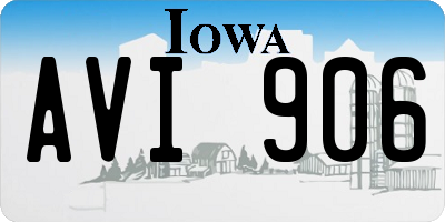 IA license plate AVI906