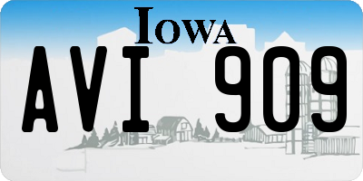 IA license plate AVI909