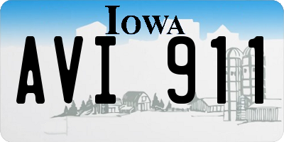 IA license plate AVI911