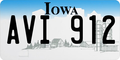 IA license plate AVI912