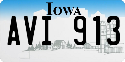 IA license plate AVI913