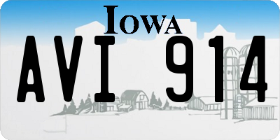 IA license plate AVI914