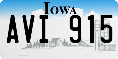 IA license plate AVI915