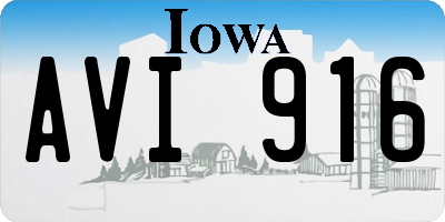 IA license plate AVI916